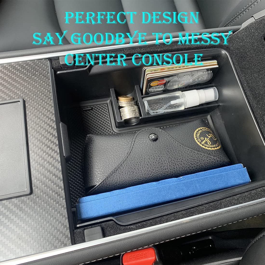 Center Console Organizer Tray Storage Box ABS Material 3PCS Pack of 2 U623