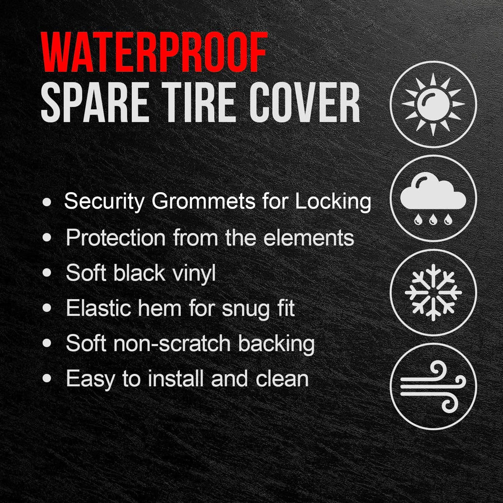 Black 28 Inch Tire Covers U1022