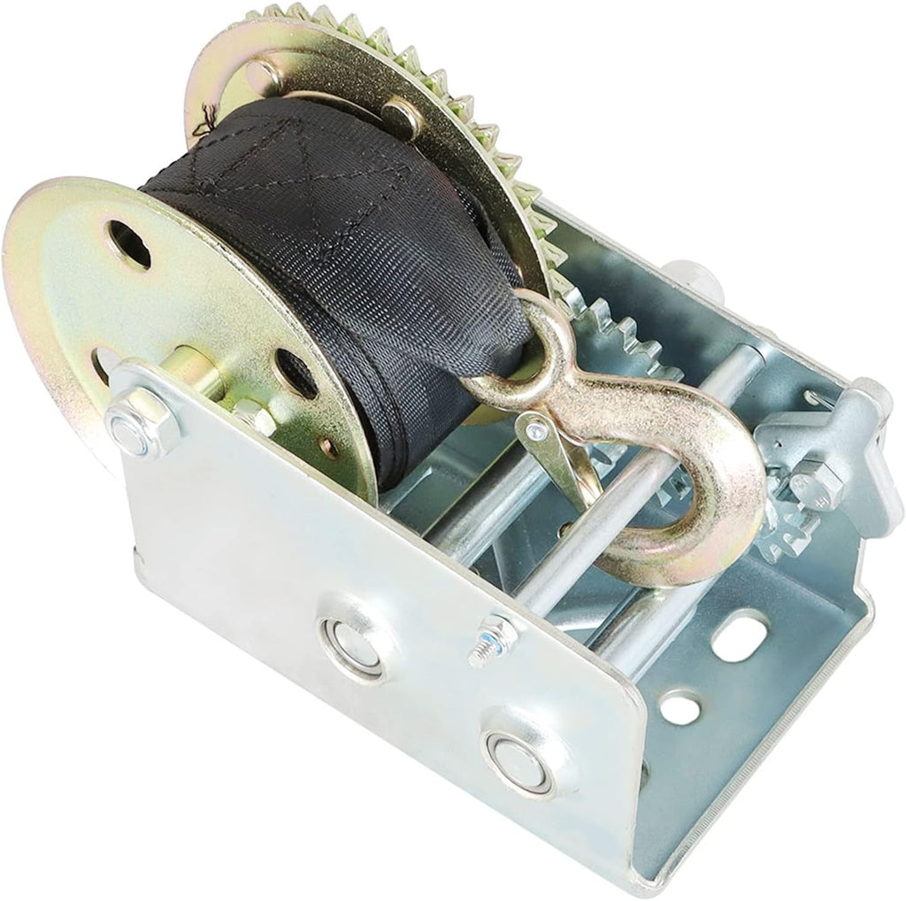 Heavy Duty Hand Winch 2500lbs with 24FT Strap Manual Operated Two-Way Ratchet Pack of 2 H49503