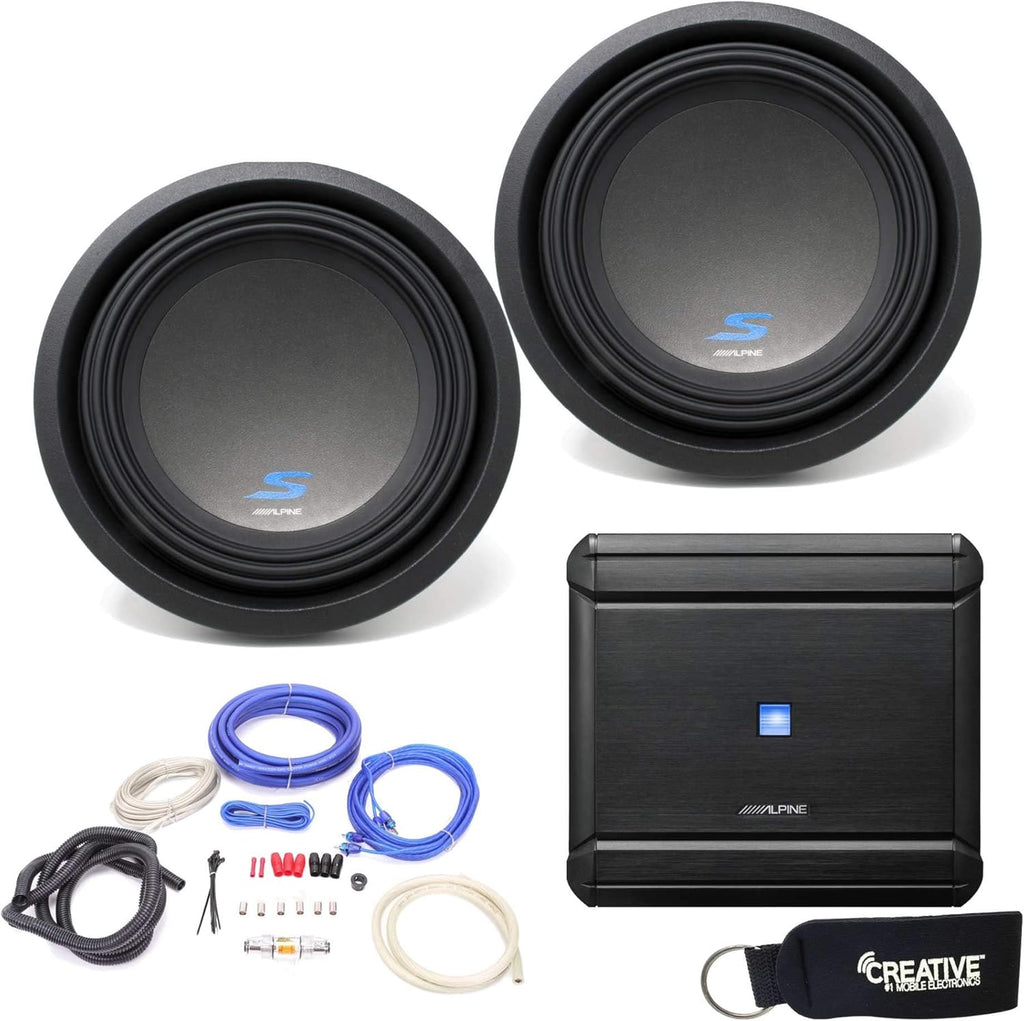 Amplifier and Two 10" Dual 2-Ohm Subwoofers with Wire Kit Y319097