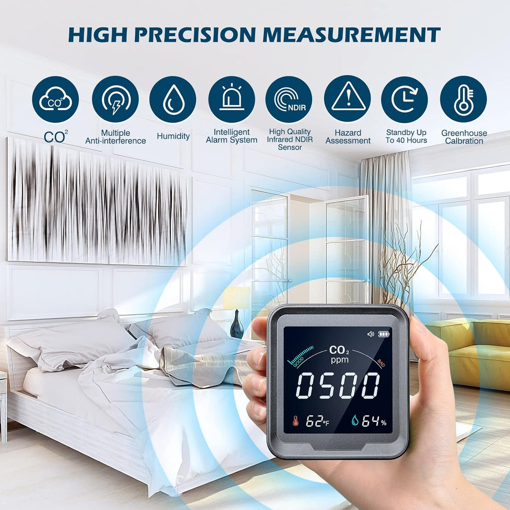 3 in 1 CO2 Detector Air Quality Monitor Temperature Humidity U284983