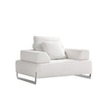 White Faux Suede Accent Chair with Sliding Backrest & Armrest N737