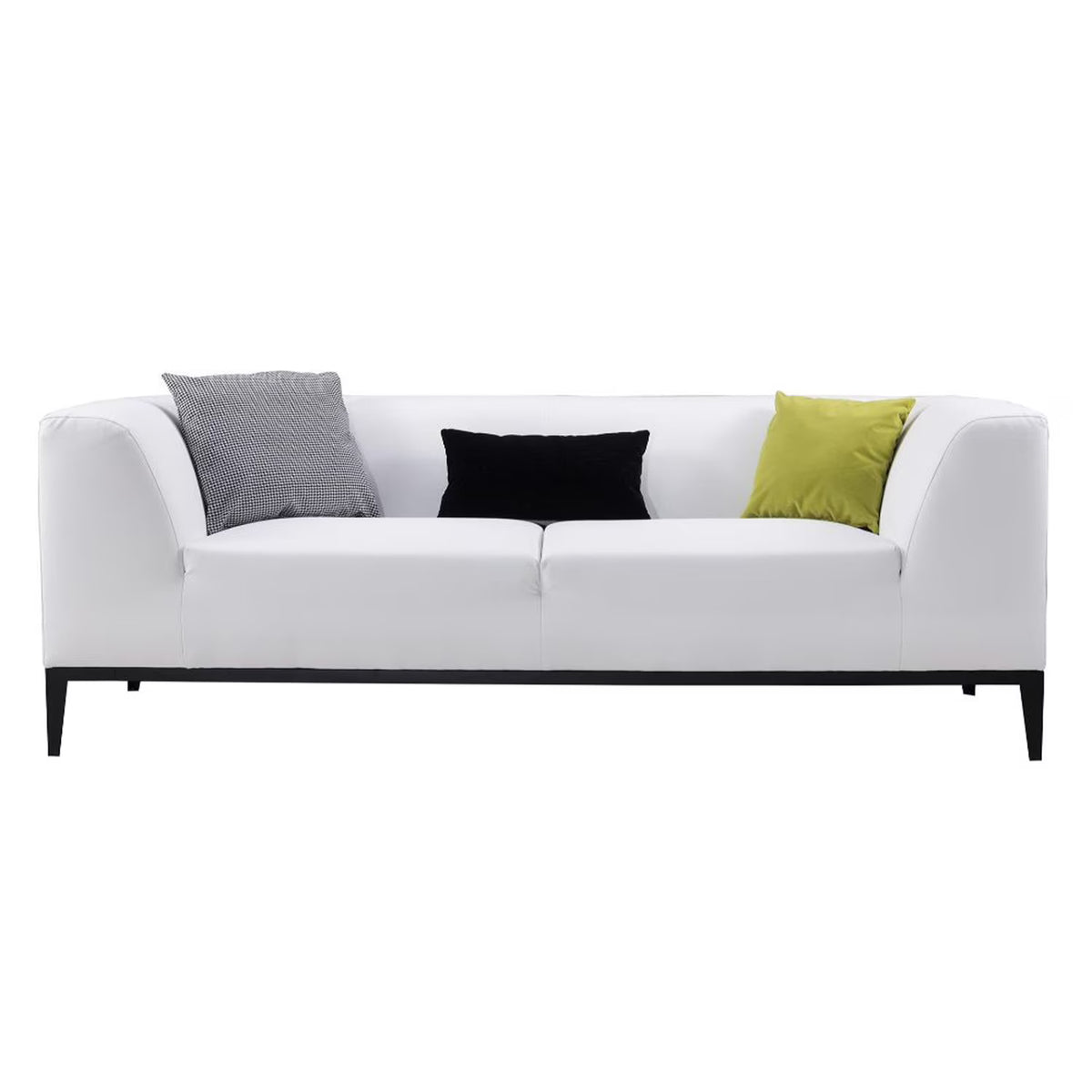 White Faux Leather Wooden Sofa G3351