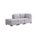 Light Gray Linen Fabric Reversible Sofa with Ottoman Q87242