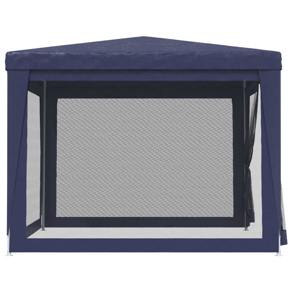 Party Tent with 4 Mesh Sidewalls Blue 9.8'x9.8' HDPE D645