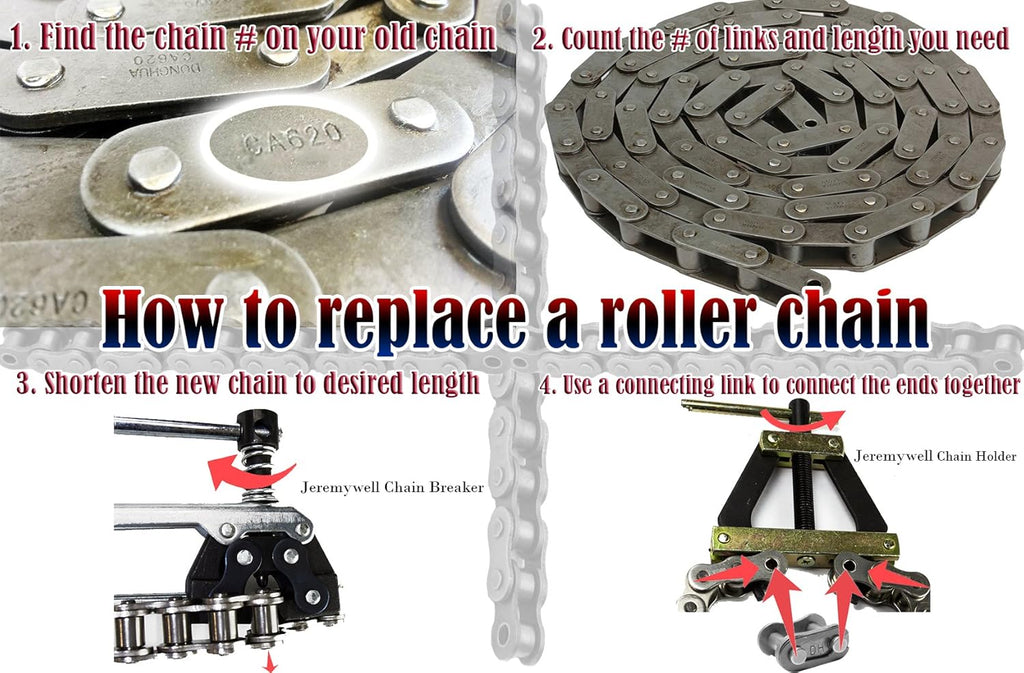 80 SS Stainless Steel Roller Chain 10 Feet with 1 Connecting Link L8283