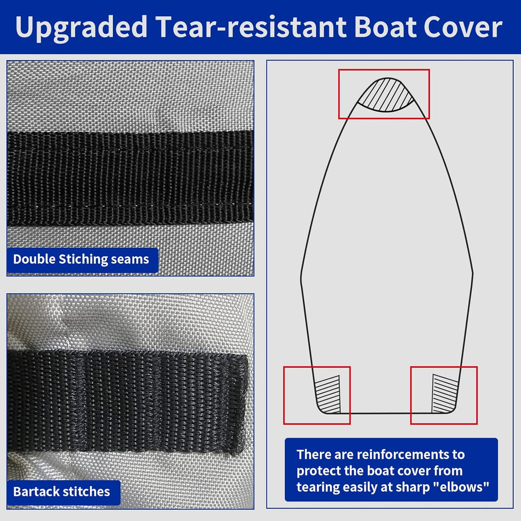 100% Waterproof 800D Marine Grade Polyester Canvas Bass Boat Cover J8532