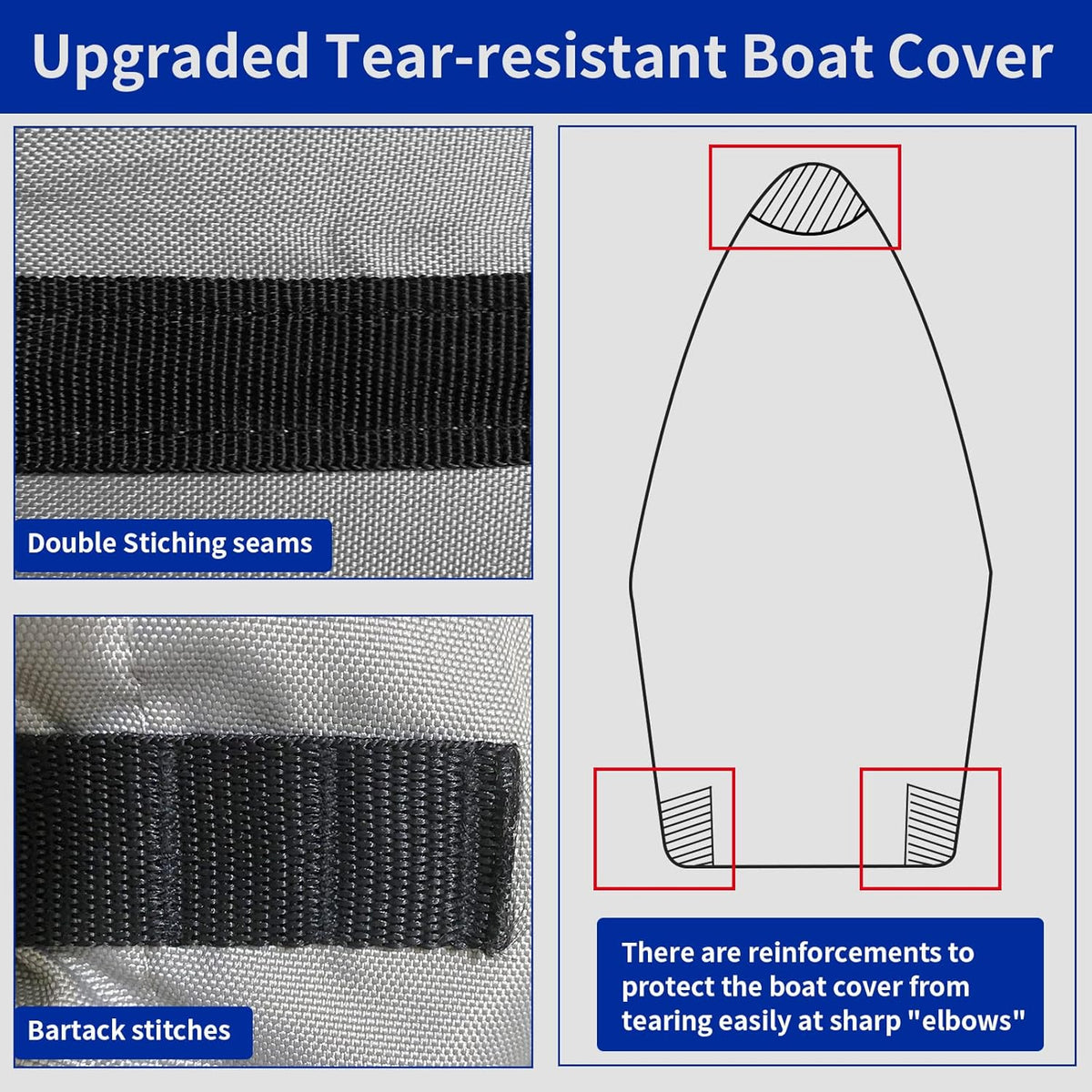 100% Waterproof 800D Marine Grade Polyester Canvas Bass Boat Cover J8532