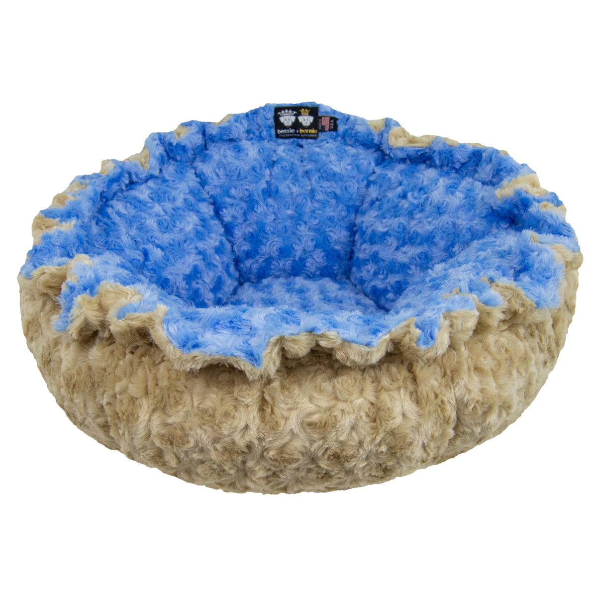 Ultra Plush Camel Rose Blue Sky Deluxe Dog Pet Cuddle Pod Bed, 30 inch x 30 inch B59215