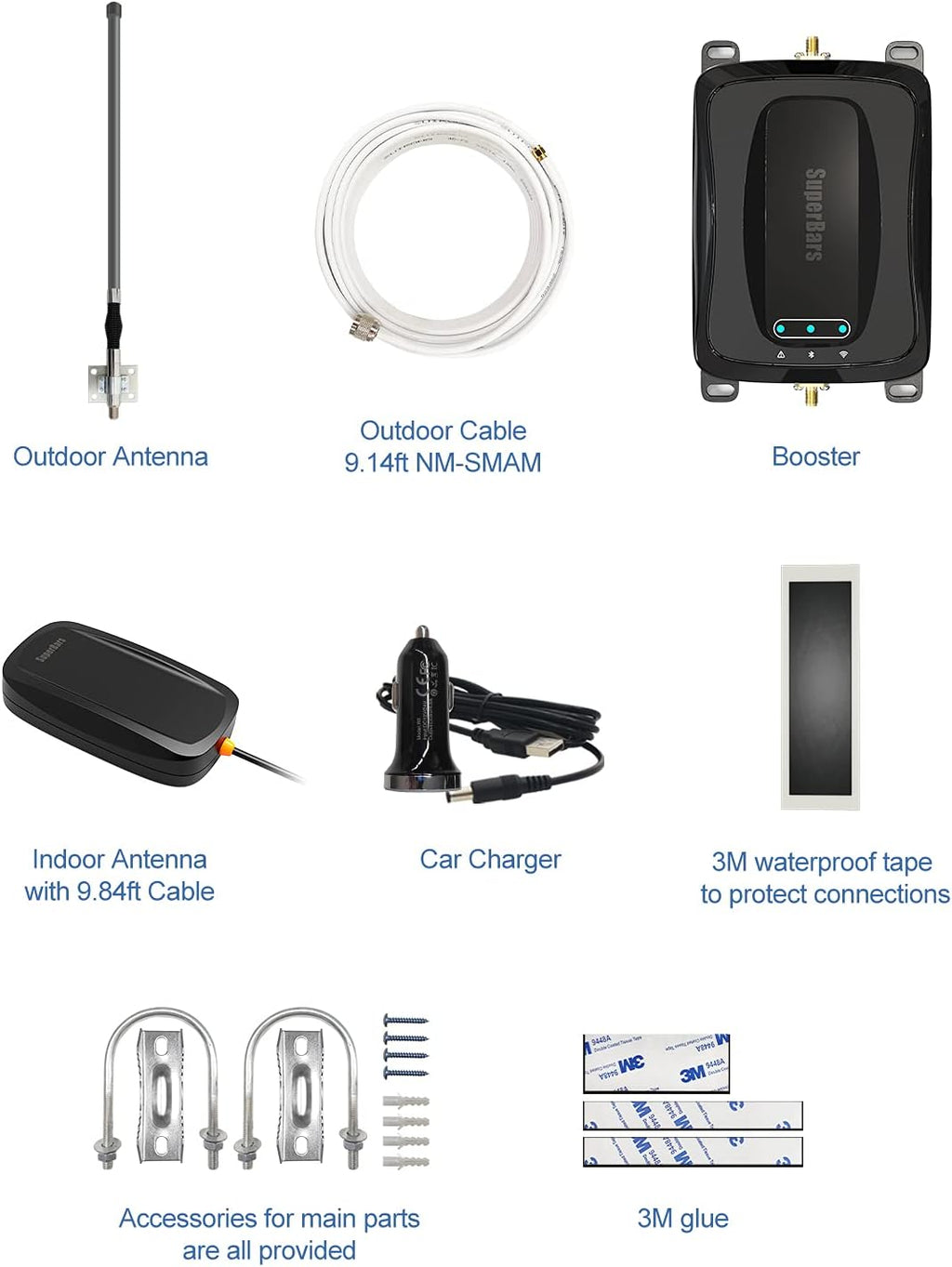 Cell Phone Signal Booster with Bendable Antenna N9599