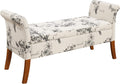 Beige Botanical Storage Bench Z546