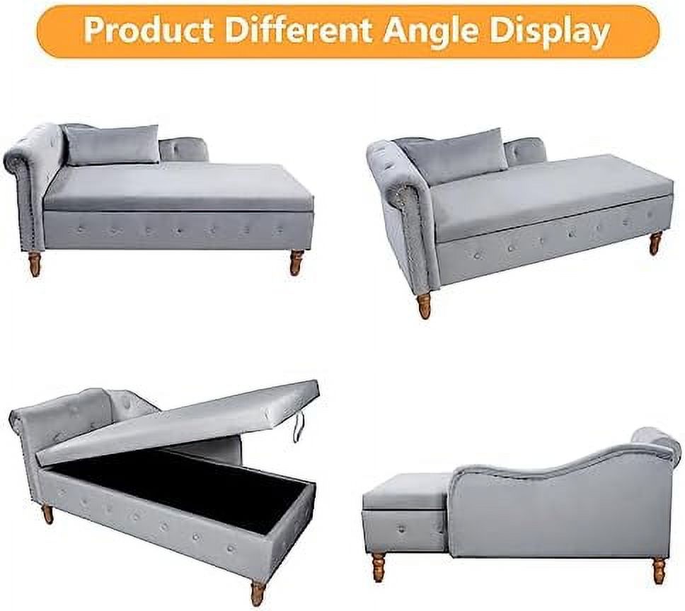 Pink Velvet Rolled Arm Chaise Lounge Bench G26511