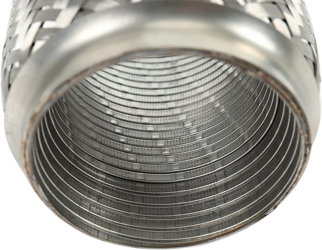 2PCS Stainless Steel Exhaust Flex Pipe Double Braid 3.5" x 6" Long Heavy Duty V204