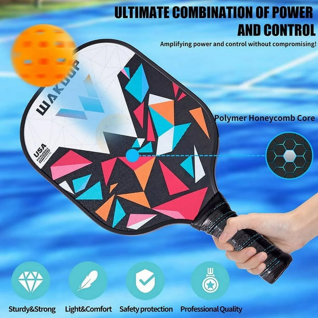Graphite Pickleball Paddle Set with 4 Balls and Cover Bag R455746