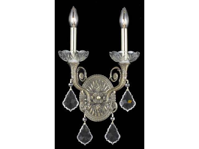 2 Light Crystal Brass Sconce N877368