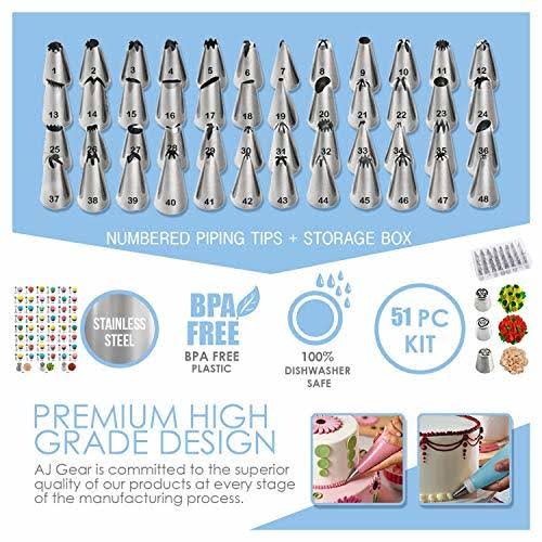 78 Piece Cake Decorating Supplies Kit with Aluminium Rotating Turntable Stand F359