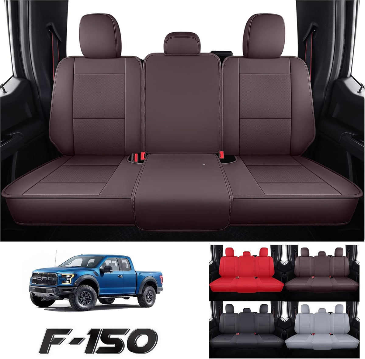 Leather Car Seat Cover for Ford F150 2009-2022 E7874