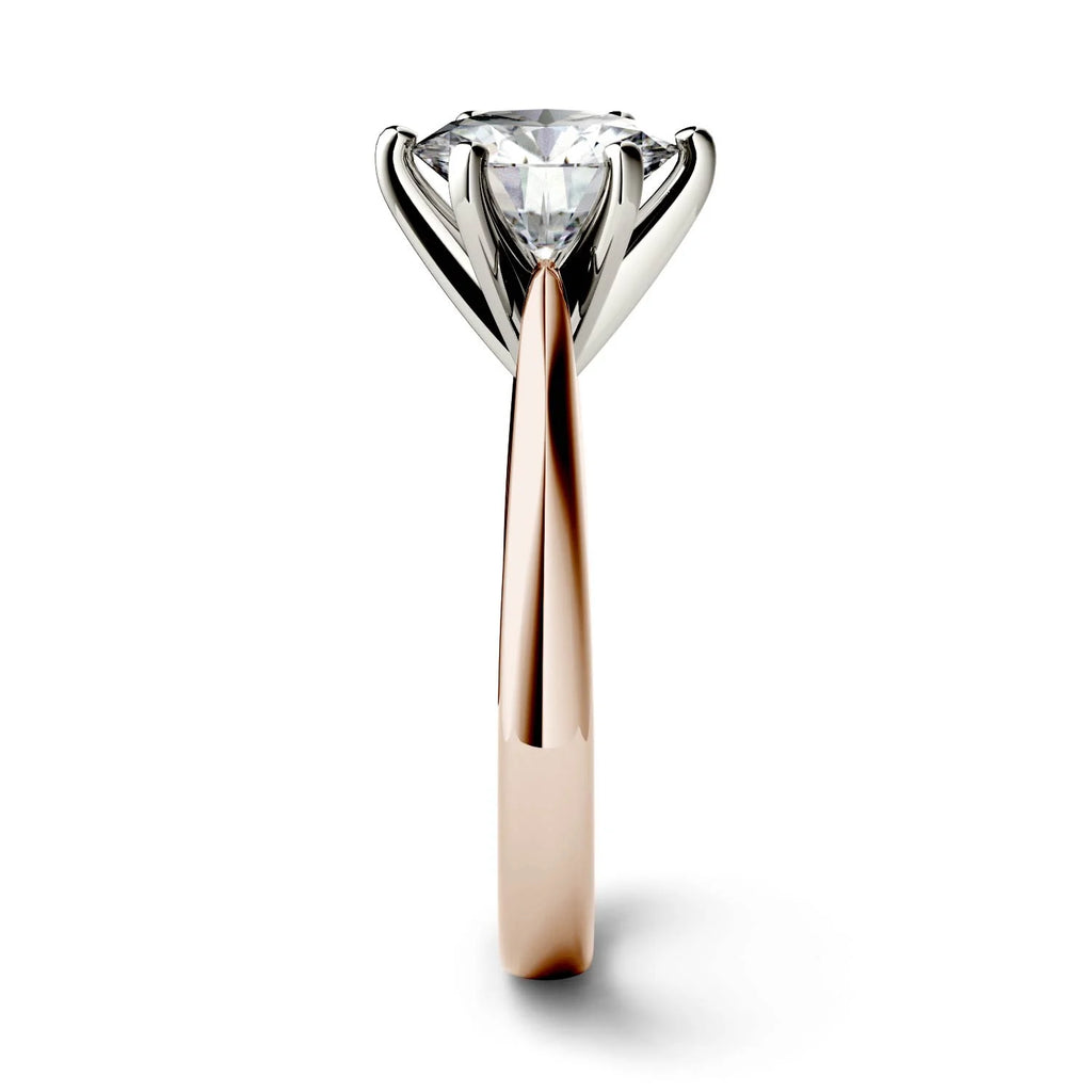 14K Rose Gold Moissanite Round Solitaire Engagement Ring 1.90 DEW K166