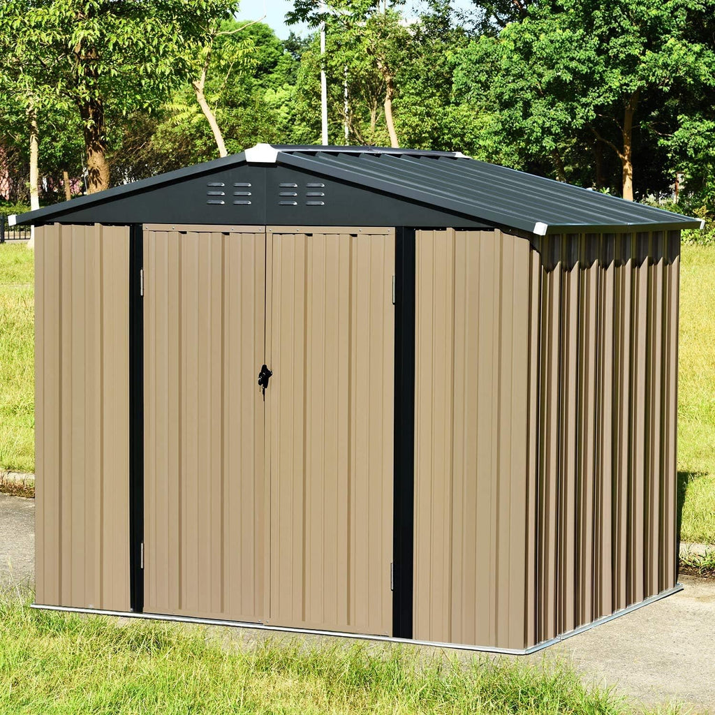 8' x 6' Storage Shed with Double Doors and Lock T859793