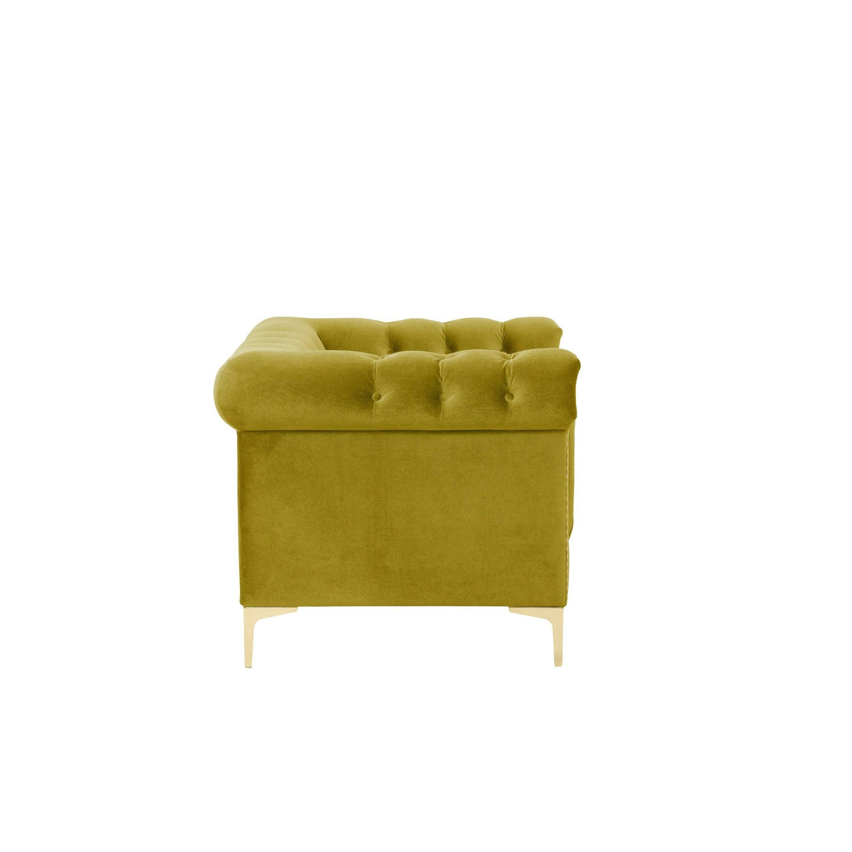 Cognac Velvet Button Tufted Club Chair Y5643