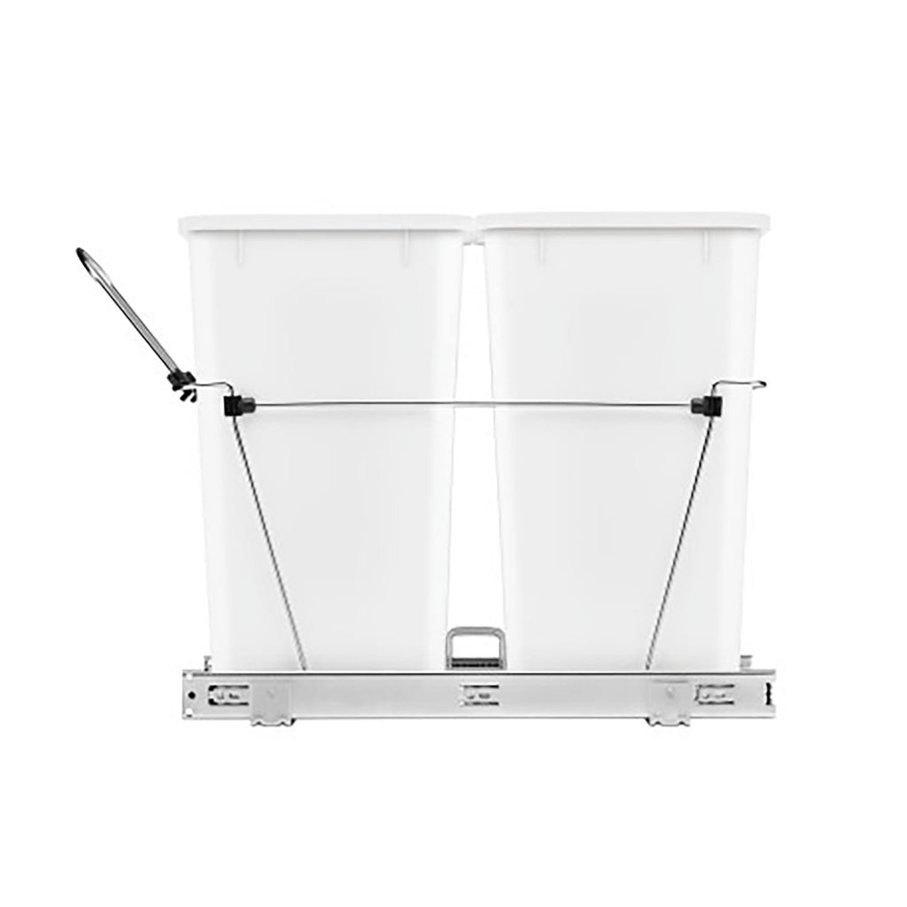 Double 27-Qt Kitchen Cabinet Pullout Waste Container Y7133