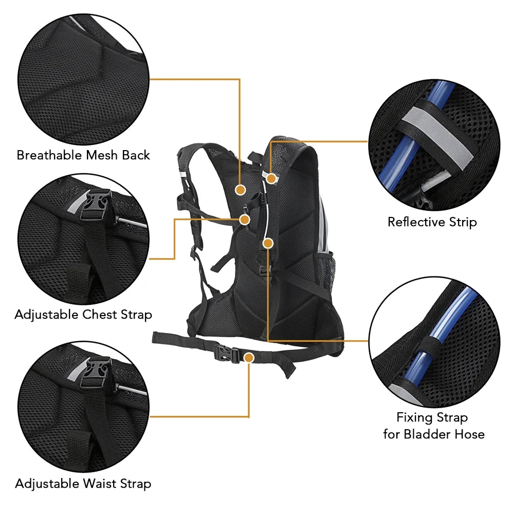 8L High Visibility Reflective Hydration Backpack V126