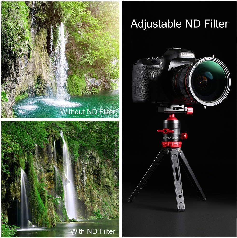 62mm Variable Fader ND2-ND32 ND Filter and CPL Circular Polarizing Filter 2 in 1 Pack of 2 A129943