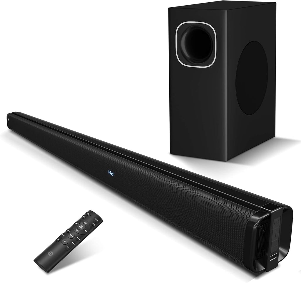Sound Bar with Subwoofer, Bluetooth 5.0, HDMI ARC, Optical, AUX, RCA H261