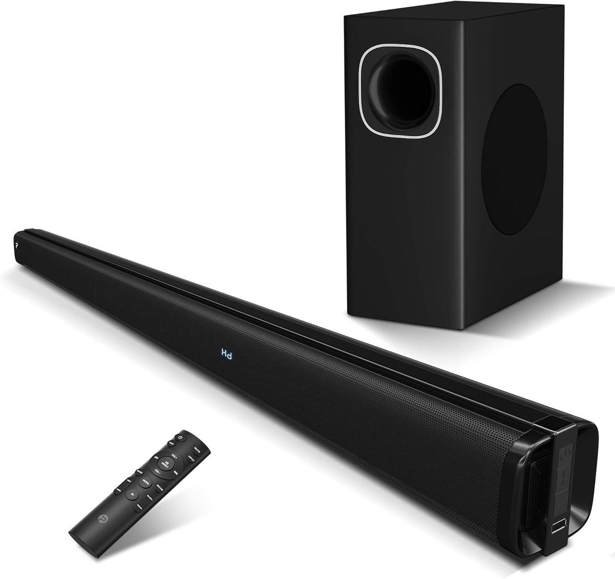 Sound Bar with Subwoofer, Bluetooth 5.0, HDMI ARC, Optical, AUX, RCA H261