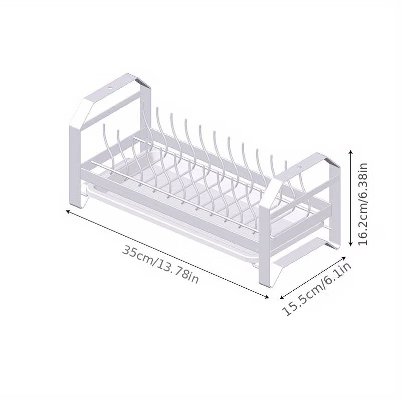 White Plate Drain Storage Rack Q875