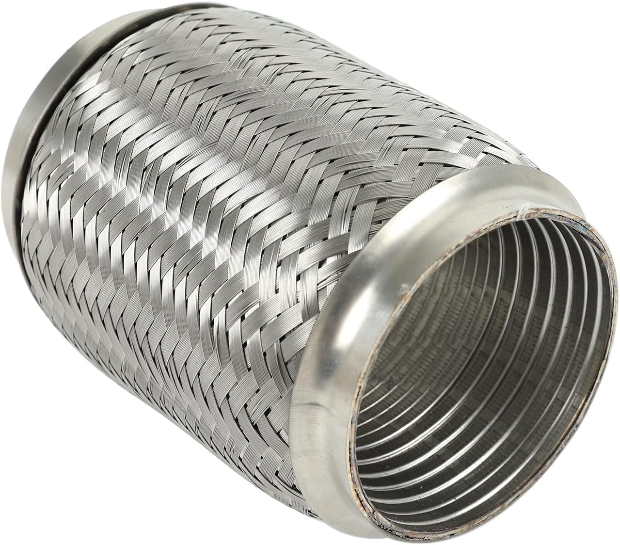 2PCS Stainless Steel Exhaust Flex Pipe Double Braid 3.5" x 6" Long Heavy Duty V204