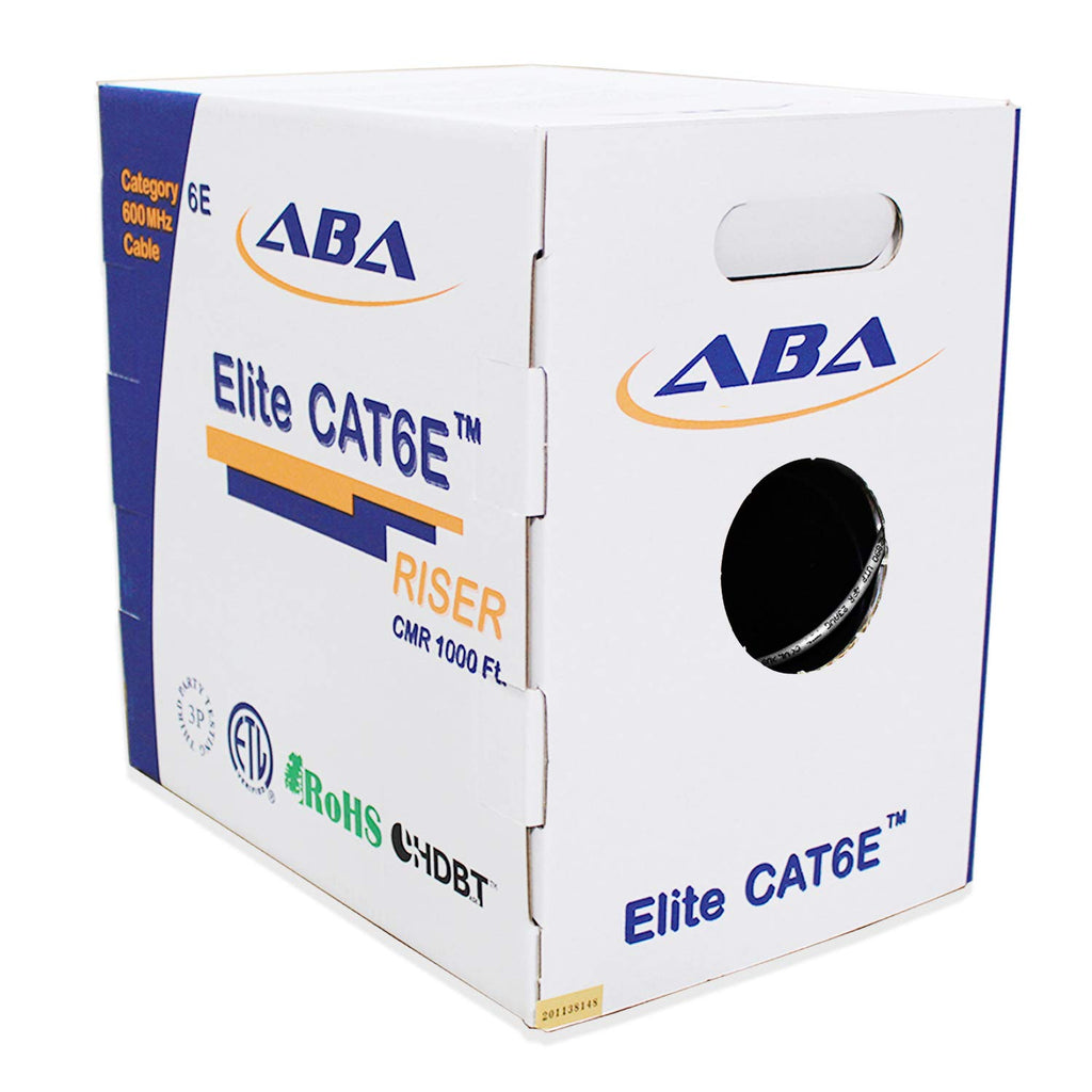 Cat6 CMR Riser Ethernet Cable 1000ft, 24AWG, Solid Bare Copper, 600MHz, Bulk LAN Cable - Green M6861