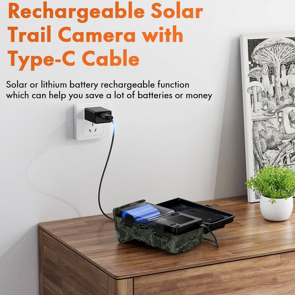 Solar Powered Trail Camera 1080P 24MP with Night Vision Waterproof O274