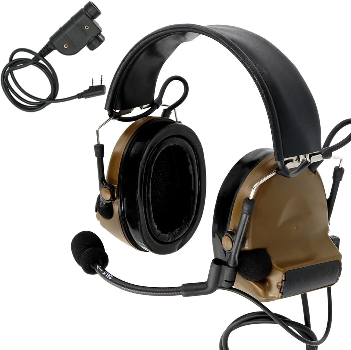 Tactical Headset with Microphone Gel Ear Pads (Green) J770
