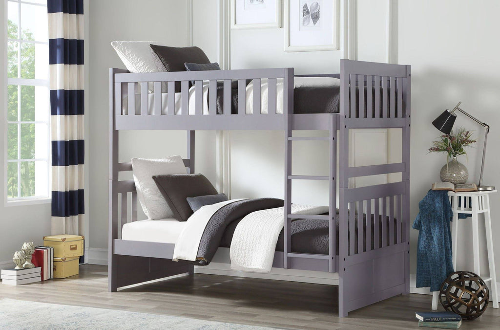 Grey Twin Over Twin Bunk Bed G95385