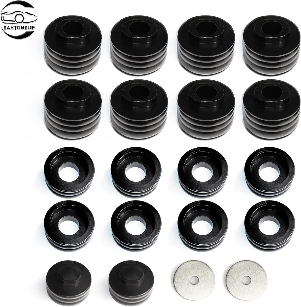 Body Mount Bushing Kit, Polyurethane, Black, 18Pcs C63474
