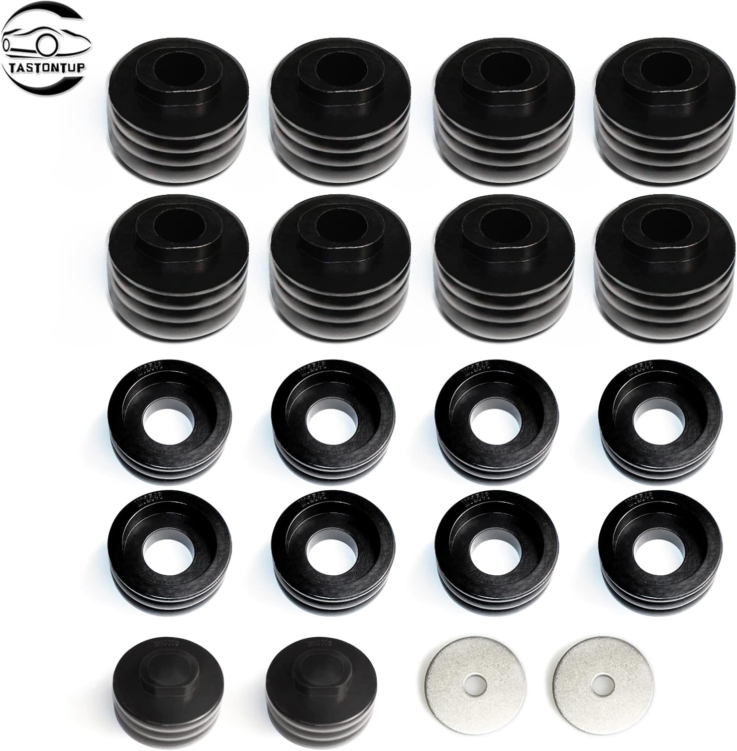 Body Mount Bushing Kit, Polyurethane, Black, 18Pcs C63474