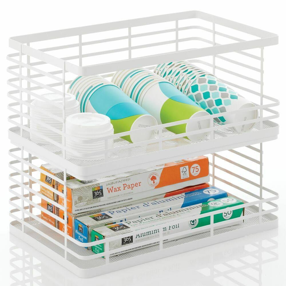 2 Pack Matte White Metal Wire Kitchen Cabinets U962219