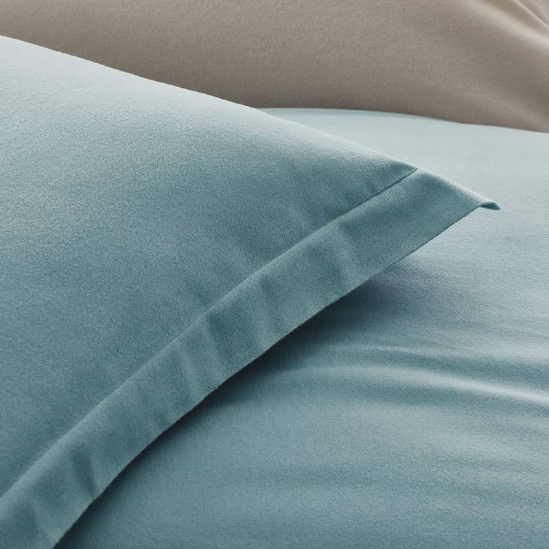 Cloud Blue Cotton Flannel Twin Duvet Cover D286