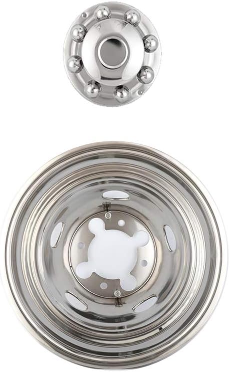 4pcs 17inch Polished Stainless Steel Dually Wheel Simulators with Removable Centre Cap E26493