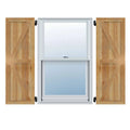 Framed Board-n-Batten Shutters with Z-Bar, Rough Sawn Western Red Cedar D333883