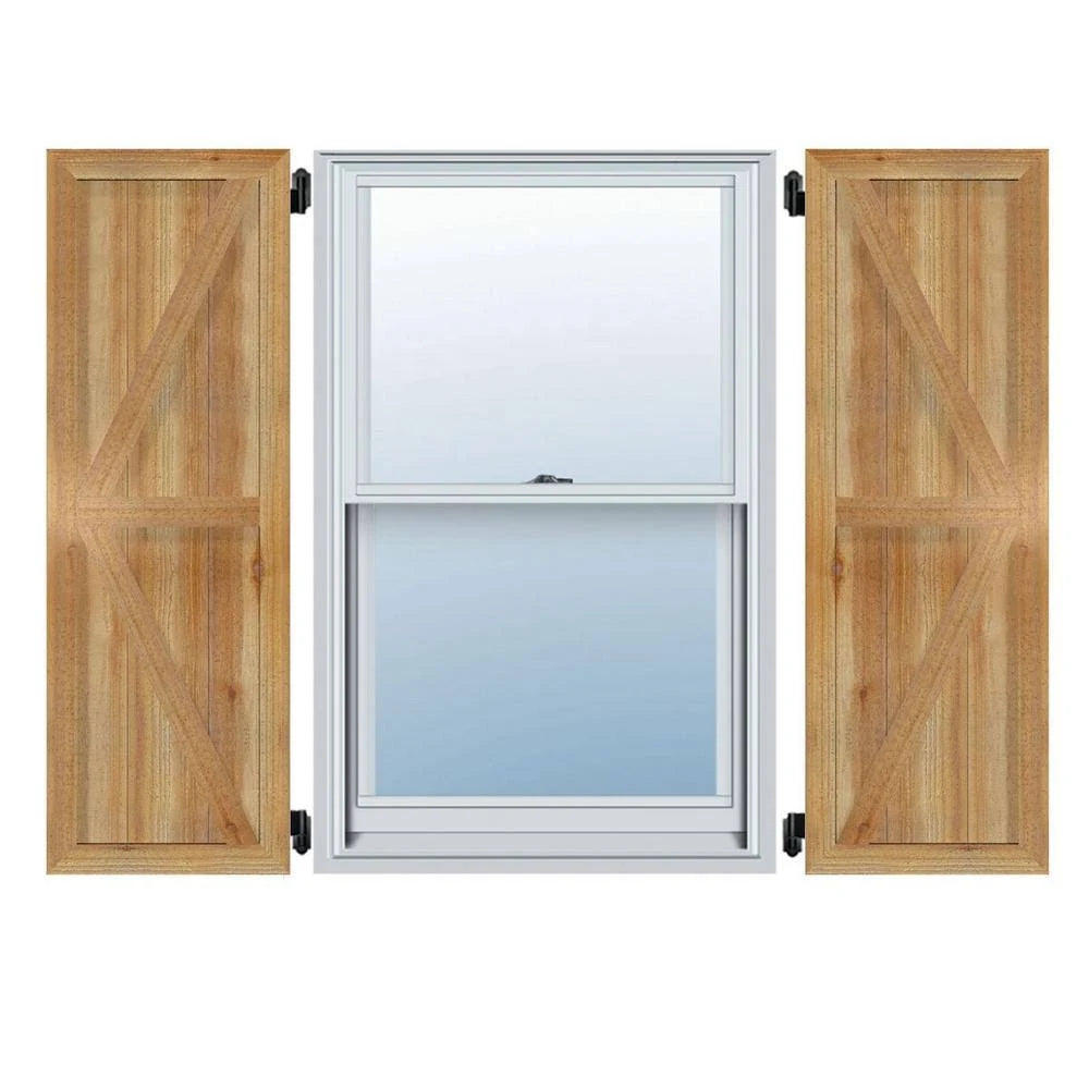 Framed Board-n-Batten Shutters with Z-Bar, Rough Sawn Western Red Cedar D333883