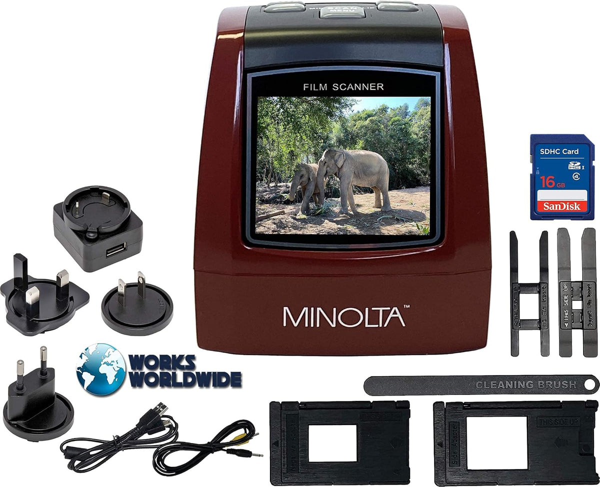 Red Film & Slide Scanner with 16GB SD Card L539