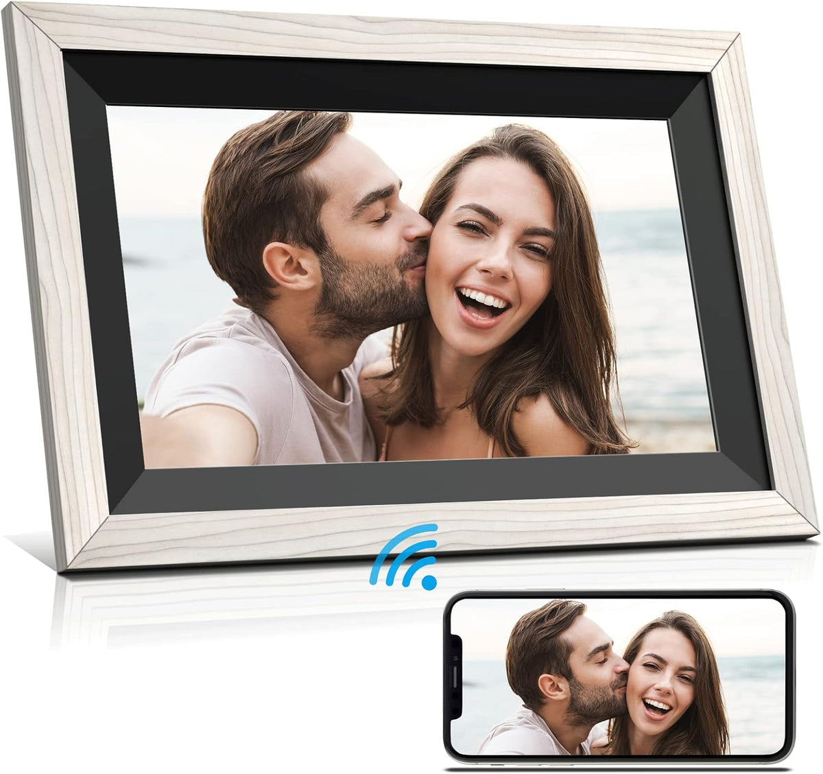 Black 8 inch Digital Photo Frame WiFi Touch Screen 16GB Storage Pack of 2 E184155