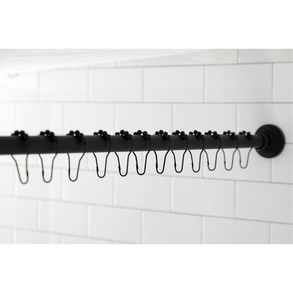 Matte Black Adjustable Shower Rod with Ring V67248