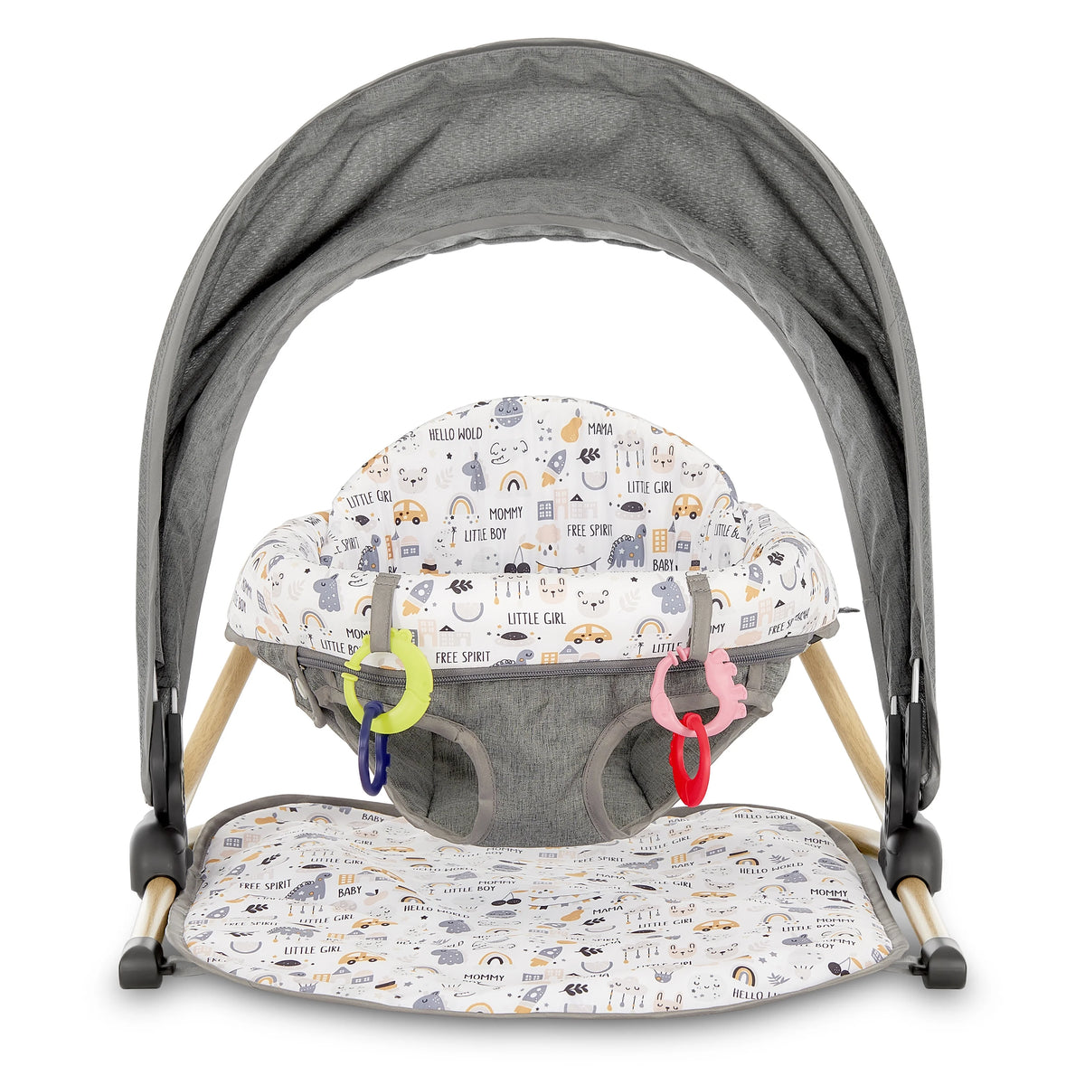 Compact Floor Seat and Canopy with 2 Soft Toys Z32141