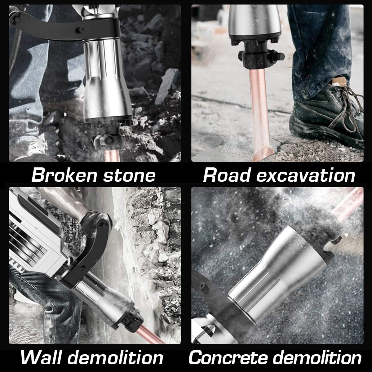 1700W 30-Pound SDS-Hex Jack Hammer with Carrying Case Flat Chisel Bull Point Chisel R95679