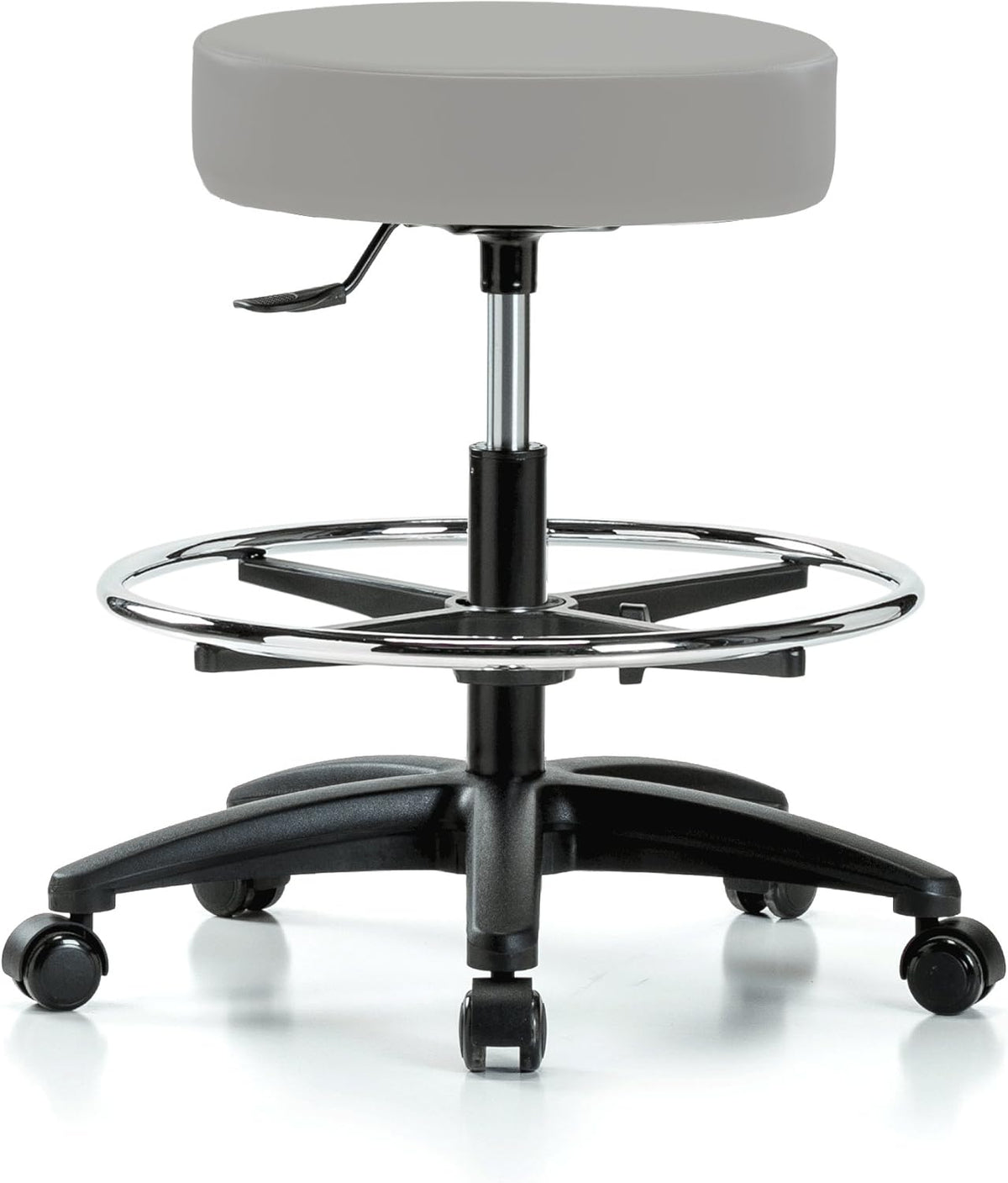 Rolling Swivel Stool with Foot Ring, Counter Height, Cinder Fabric J207082