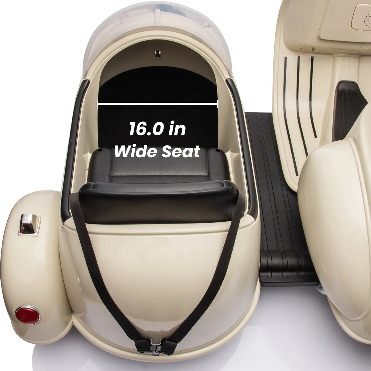 12V Licensed Vespa Ride on Motorcycle with Side Car, 2-Seater Electric Car for Kids, Grey J684
