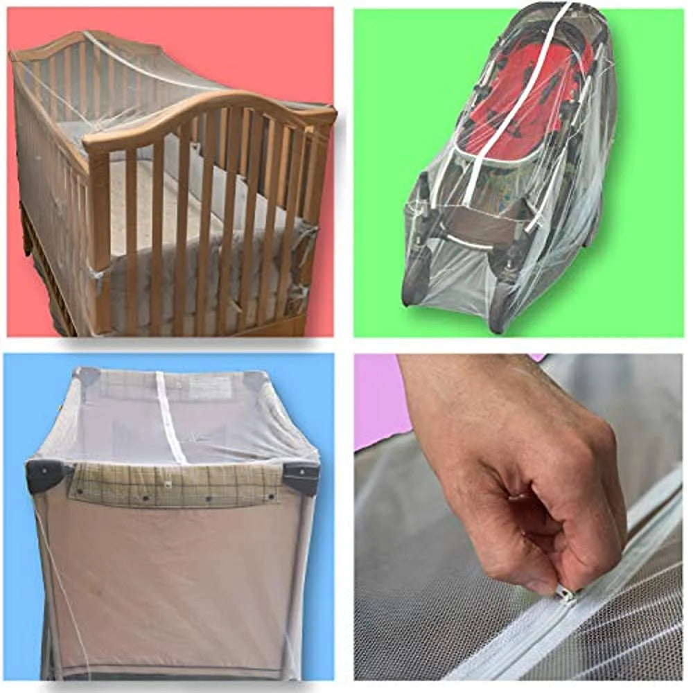 Mosquito Net with Zippers, Universal Size Portable Mesh Netting with Storage Bag M809017